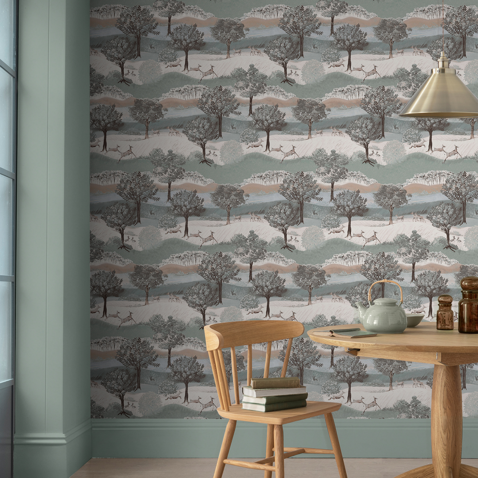 Hartingdon Wallpaper 119858 By Laura Ashley In Jade Green